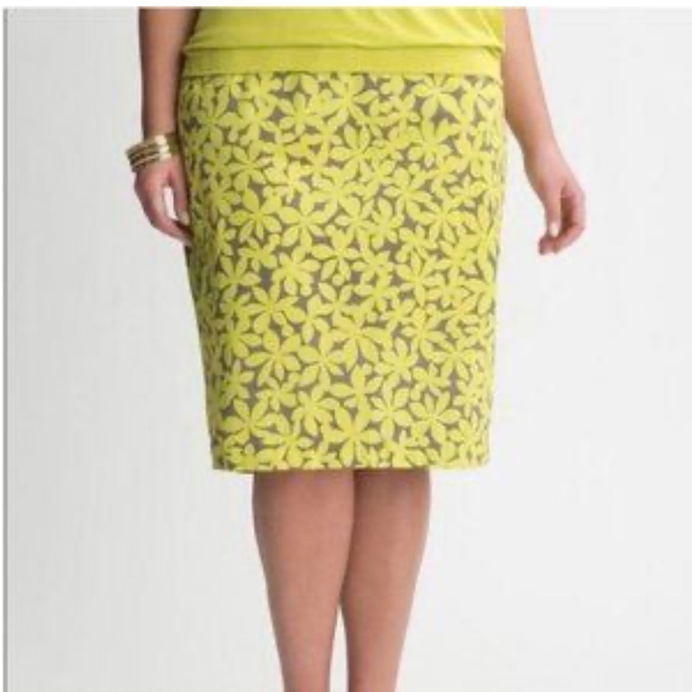 Lane Bryant Green and Brown Floral Pencil Skirt size 20
